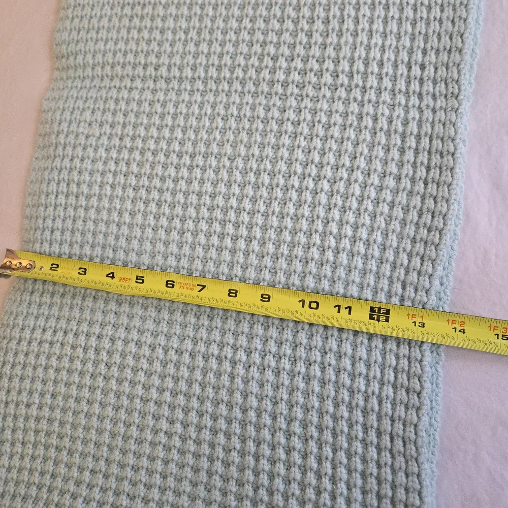 J. Crew Wool Blend Chunky Soft Mint Green Waffle Knit Infinity Scarf MI3